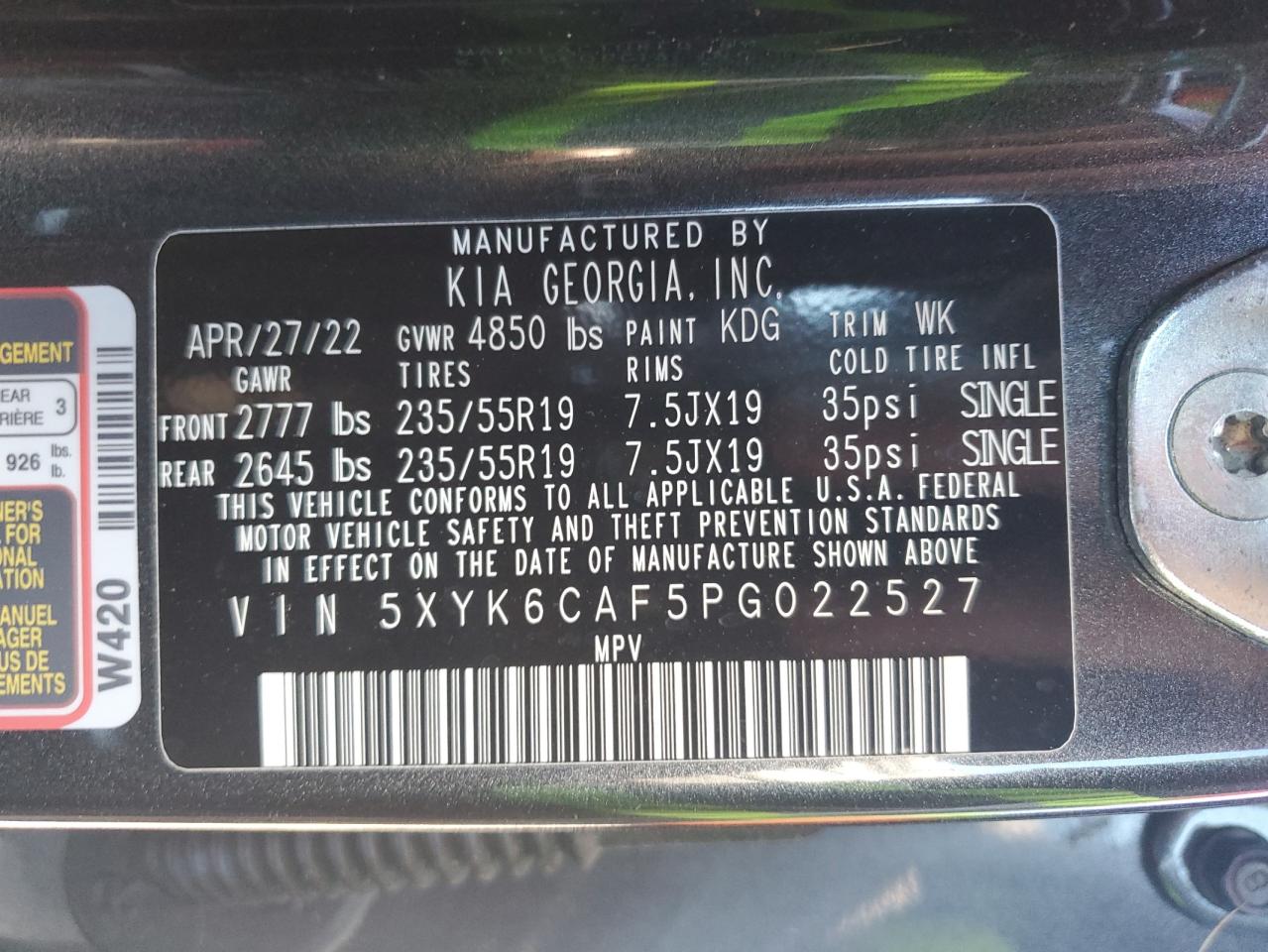 2023 Kia Sportage X Line VIN: 5XYK6CAF5PG022527 Lot: 86308875