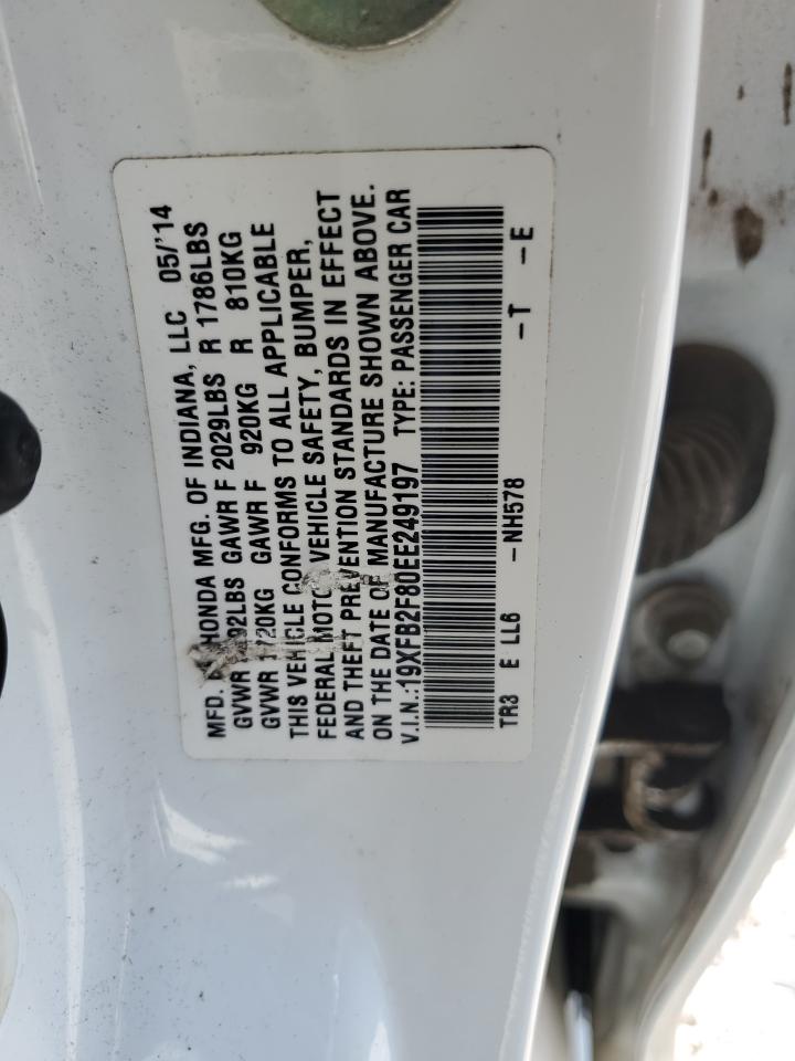 2014 Honda Civic Ex VIN: 19XFB2F80EE249197 Lot: 85082435