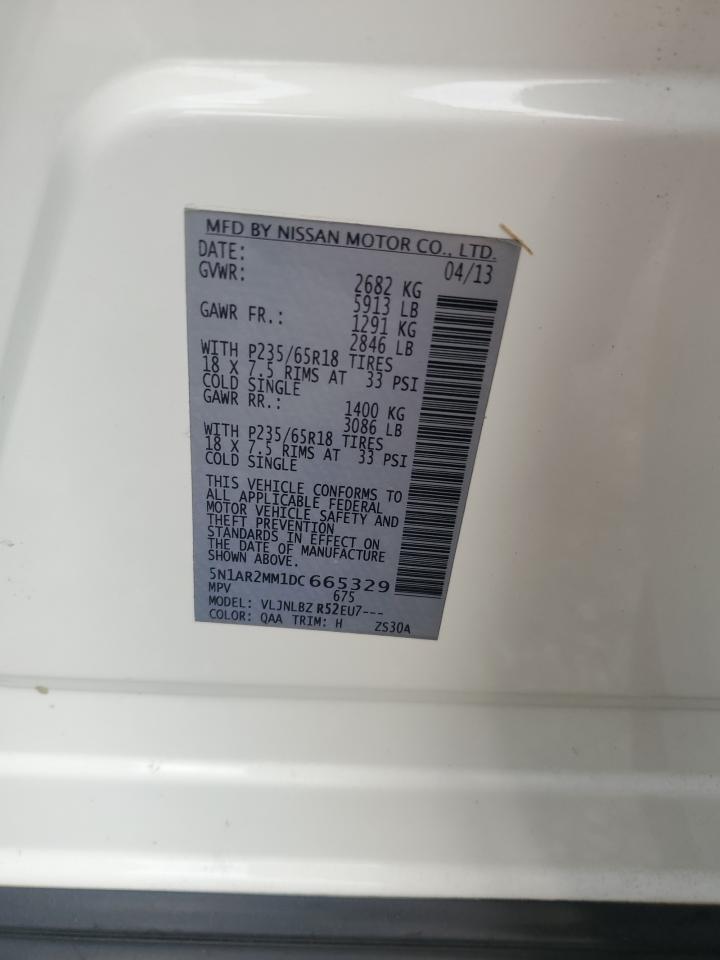 2013 Nissan Pathfinder S VIN: 5N1AR2MM1DC665329 Lot: 86428025