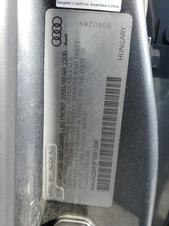 2015 Audi A3 Premium VIN: WAUACGFF3F1001398 Lot: 85574425