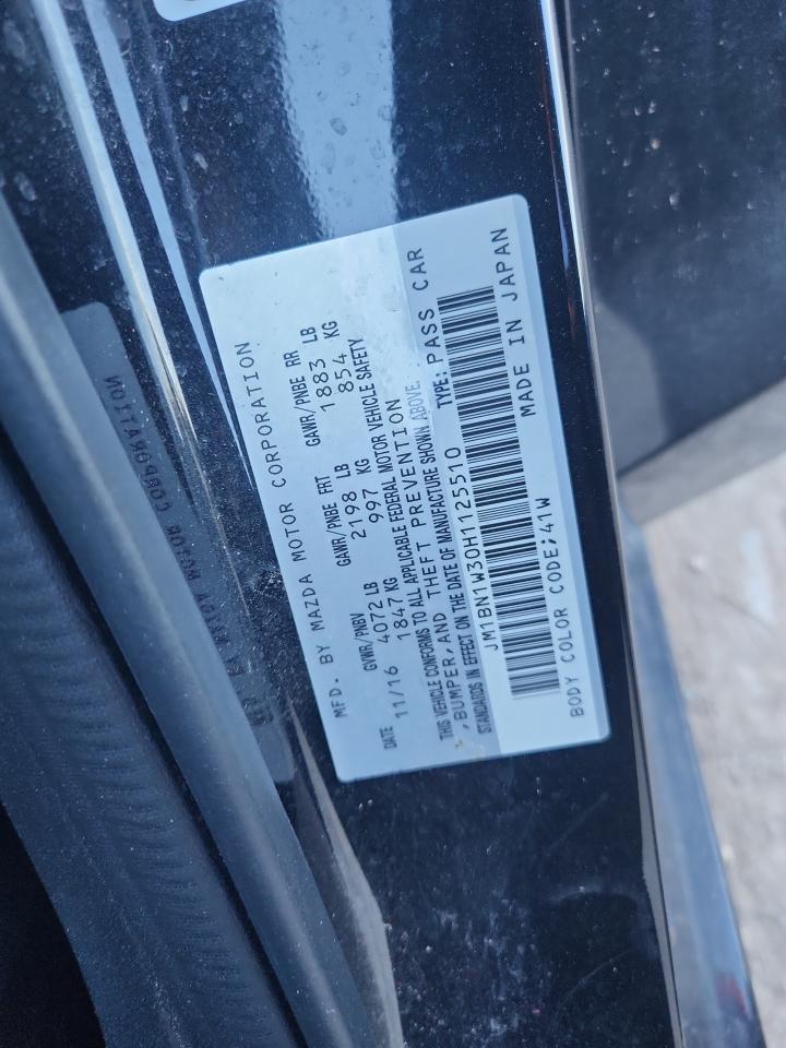 2017 Mazda 3 Grand Touring VIN: JM1BN1W30H1125510 Lot: 90315365