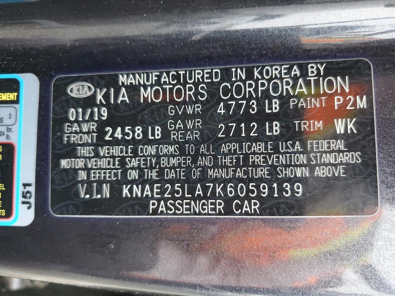 2019 Kia Stinger Premium VIN: KNAE25LA7K6059139 Lot: 85200185