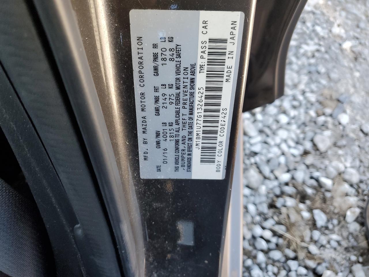 2016 Mazda 3 Sport VIN: JM1BM1U77G1326425 Lot: 82407695