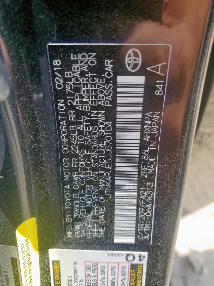 2018 Toyota Corolla Im VIN: JTNKARJE5JJ570104 Lot: 85946715