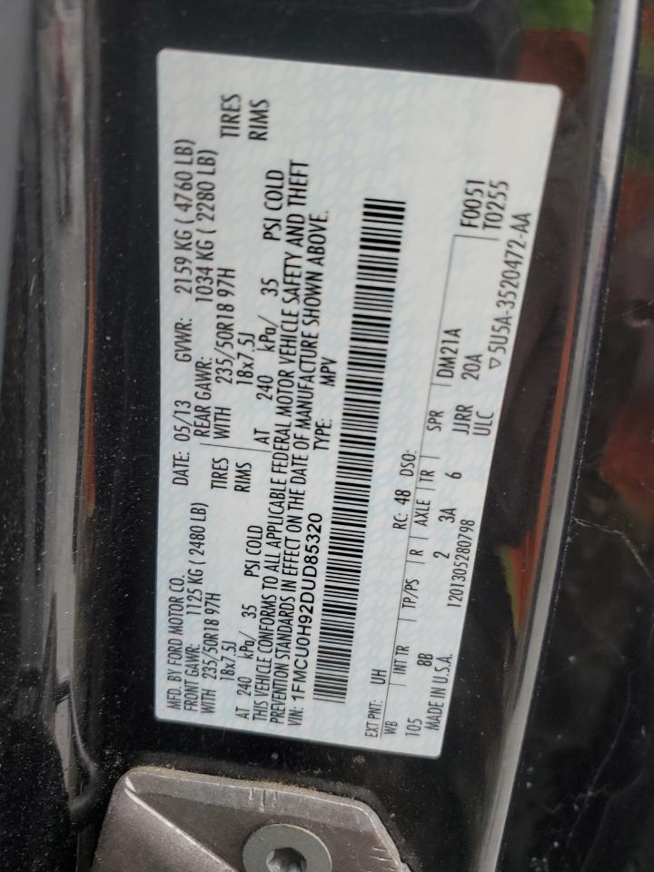 2013 Ford Escape Sel VIN: 1FMCU0H92DUD85320 Lot: 90120545