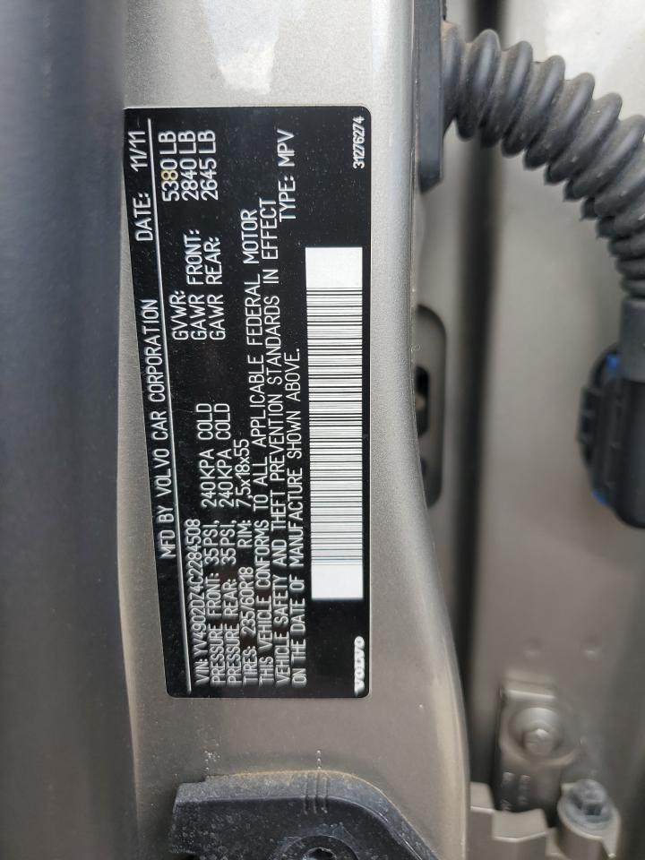 2012 Volvo Xc60 T6 VIN: YV4902DZ4C2284508 Lot: 85301785