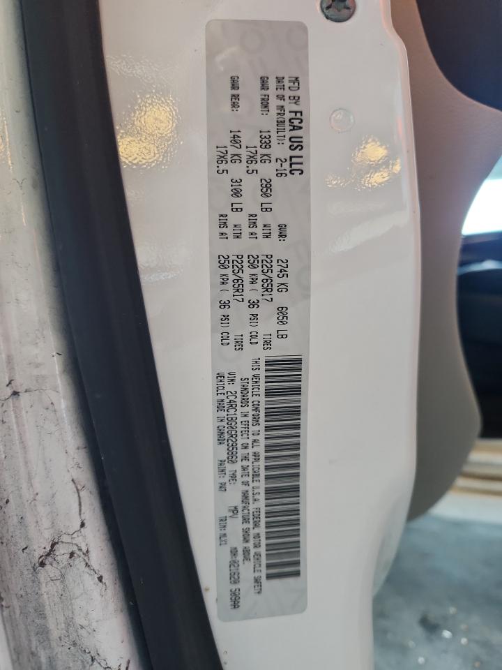 2016 Chrysler Town & Country Touring VIN: 2C4RC1BG0GR295860 Lot: 87475615