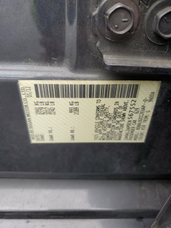 2012 Nissan Altima Base VIN: 1N4AL2AP0CN567552 Lot: 82350425