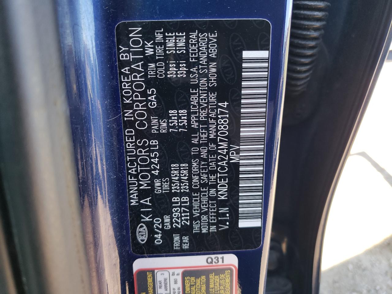 2021 Kia Seltos Sx VIN: KNDETCA24M7088174 Lot: 82408205