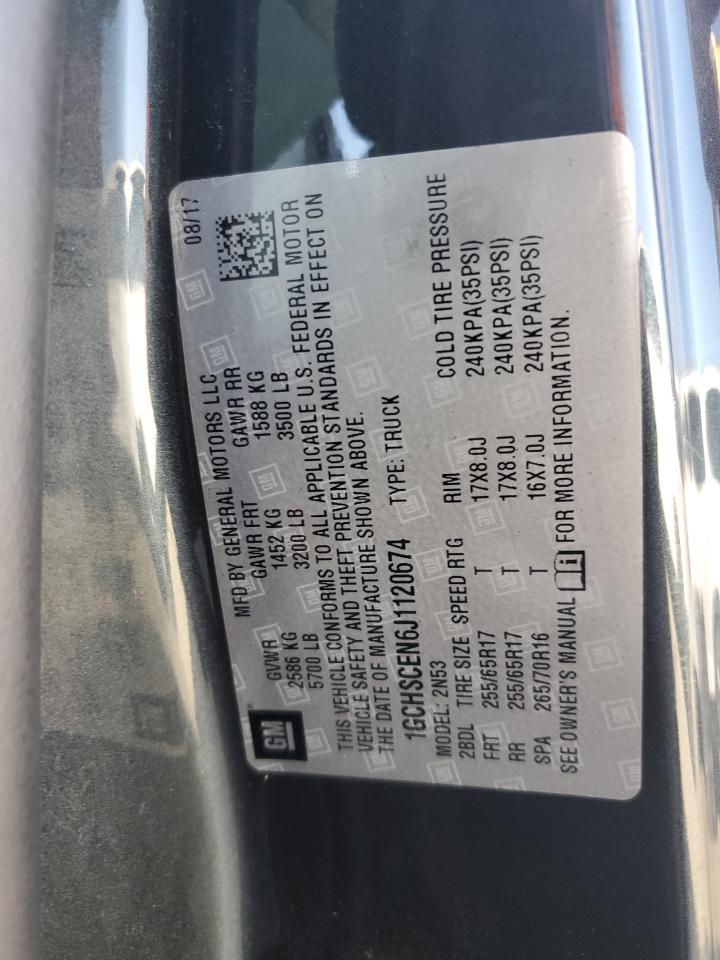 2018 Chevrolet Colorado Lt VIN: 1GCHSCEN6J1120674 Lot: 82736695