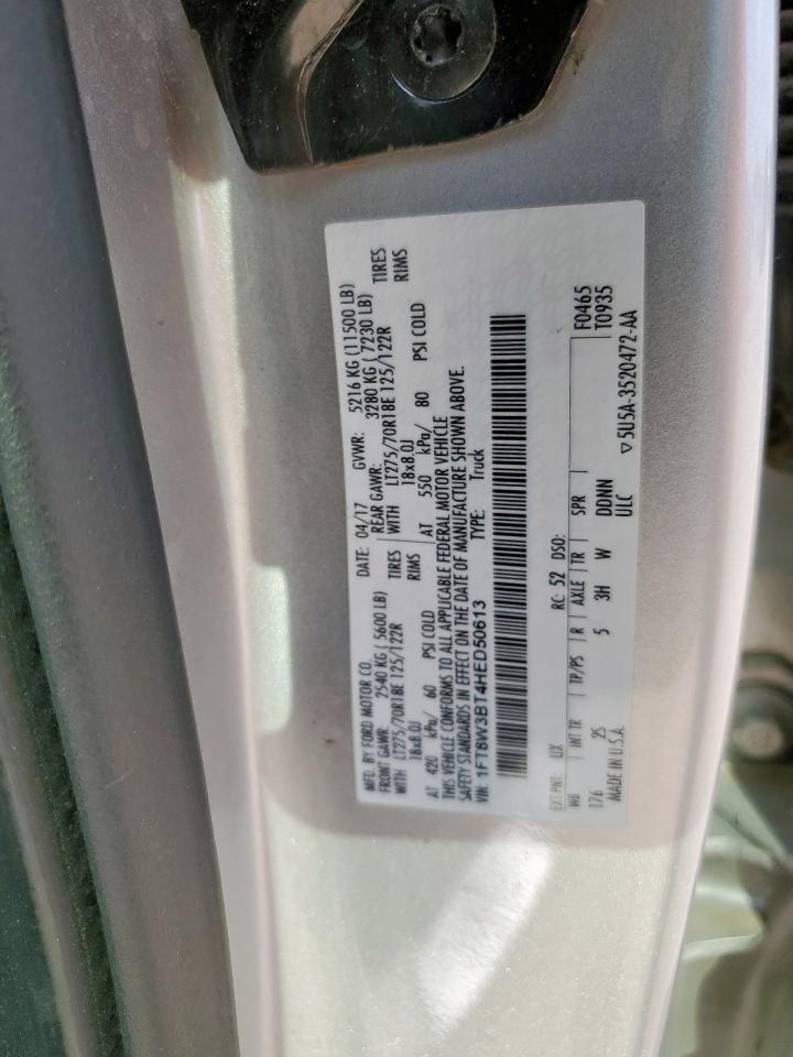 2017 Ford F350 Super Duty VIN: 1FT8W3BT4HED50613 Lot: 81958255