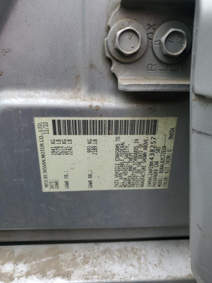 2011 Nissan Altima Base VIN: 1N4AL2AP2BN438257 Lot: 82699895