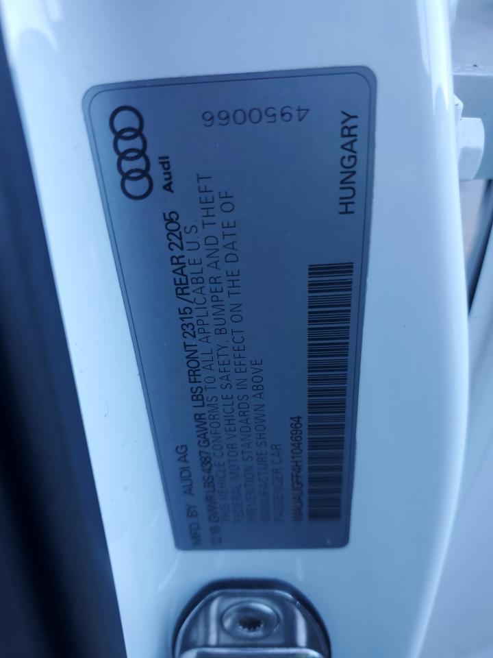 2017 Audi A3 Premium VIN: WAUAUGFF4H1046964 Lot: 86315135