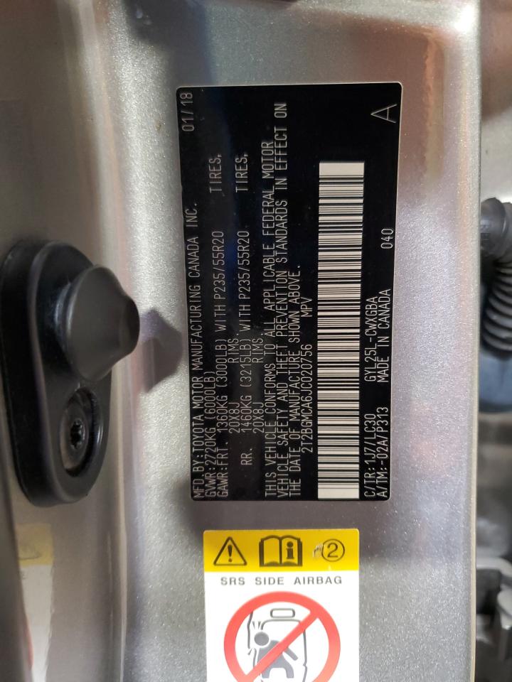 2018 Lexus Rx 450H Base VIN: 2T2BGMCA6JC020756 Lot: 84232335