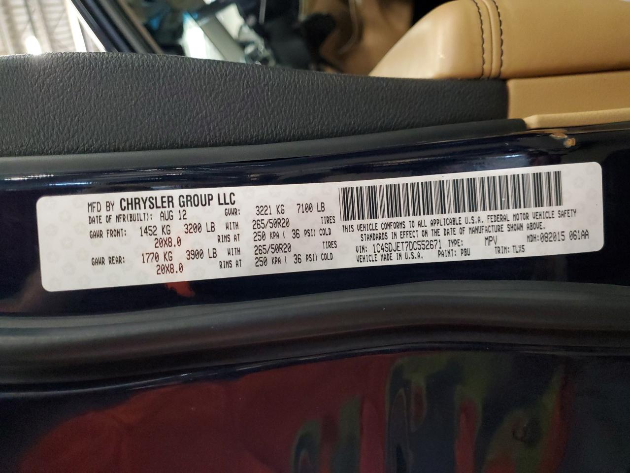 2013 Dodge Durango Citadel VIN: 1C4SDJET7DC552671 Lot: 82390715