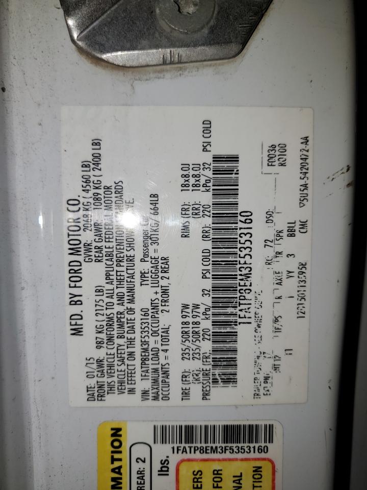 2015 Ford Mustang VIN: 1FATP8EM3F5353160 Lot: 90200775