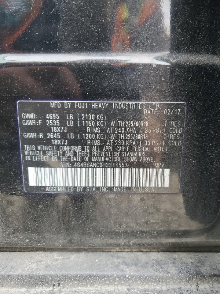 2017 Subaru Outback 2.5I Limited VIN: 4S4BSANC0H3344557 Lot: 82651365