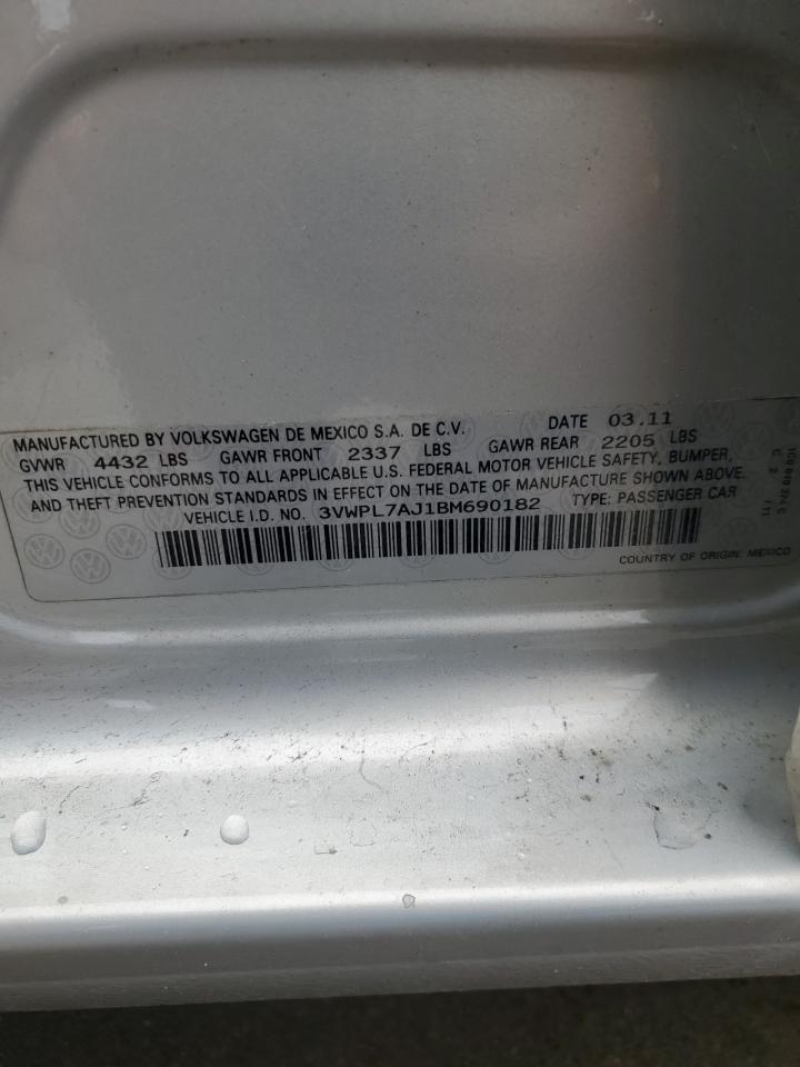 2011 Volkswagen Jetta Tdi VIN: 3VWPL7AJ1BM690182 Lot: 85302555