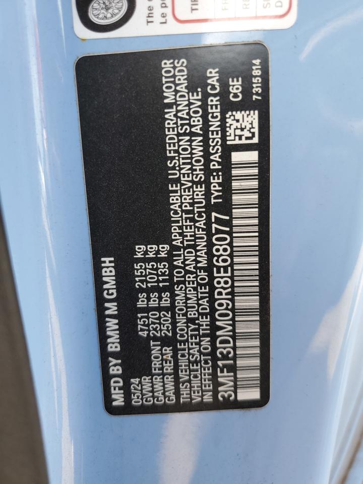 2024 BMW M2 VIN: 3MF13DM09R8E68077 Lot: 84576455