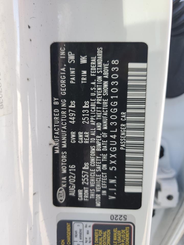 2016 Kia Optima Ex VIN: 5XXGU4L30GG103038 Lot: 82215145