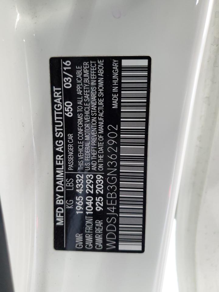 2016 Mercedes-Benz Cla 250 VIN: WDDSJ4EB3GN362902 Lot: 82296285