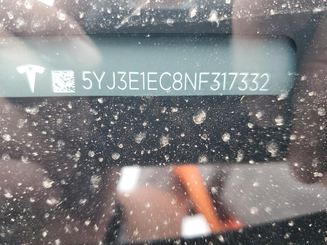 2022 Tesla Model 3 VIN: 5YJ3E1EC8NF317332 Lot: 85324545