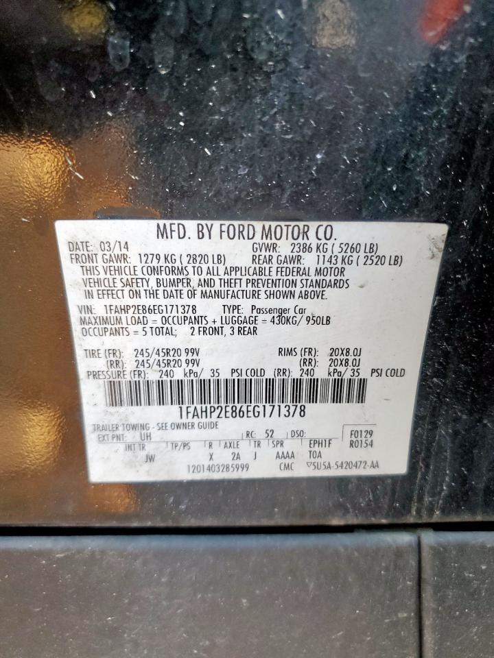 2014 Ford Taurus Sel VIN: 1FAHP2E86EG171378 Lot: 86119485