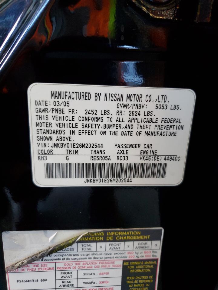 2006 Infiniti M45 Base VIN: JNKBY01E26M202544 Lot: 81970045