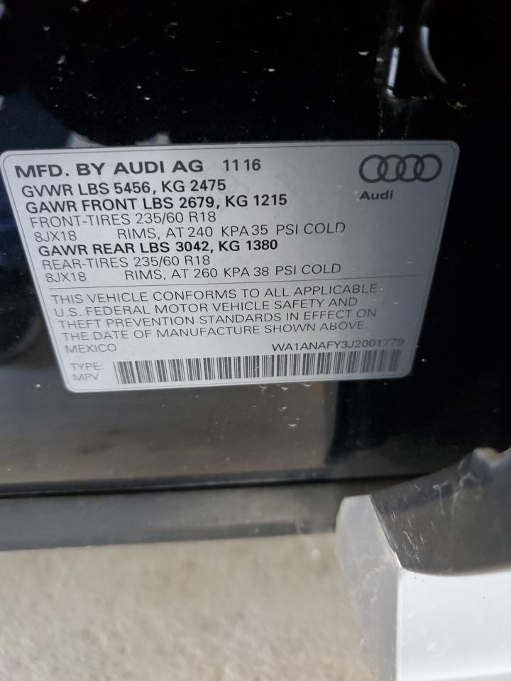 2018 Audi Q5 Premium VIN: WA1ANAFY3J2001779 Lot: 81979145