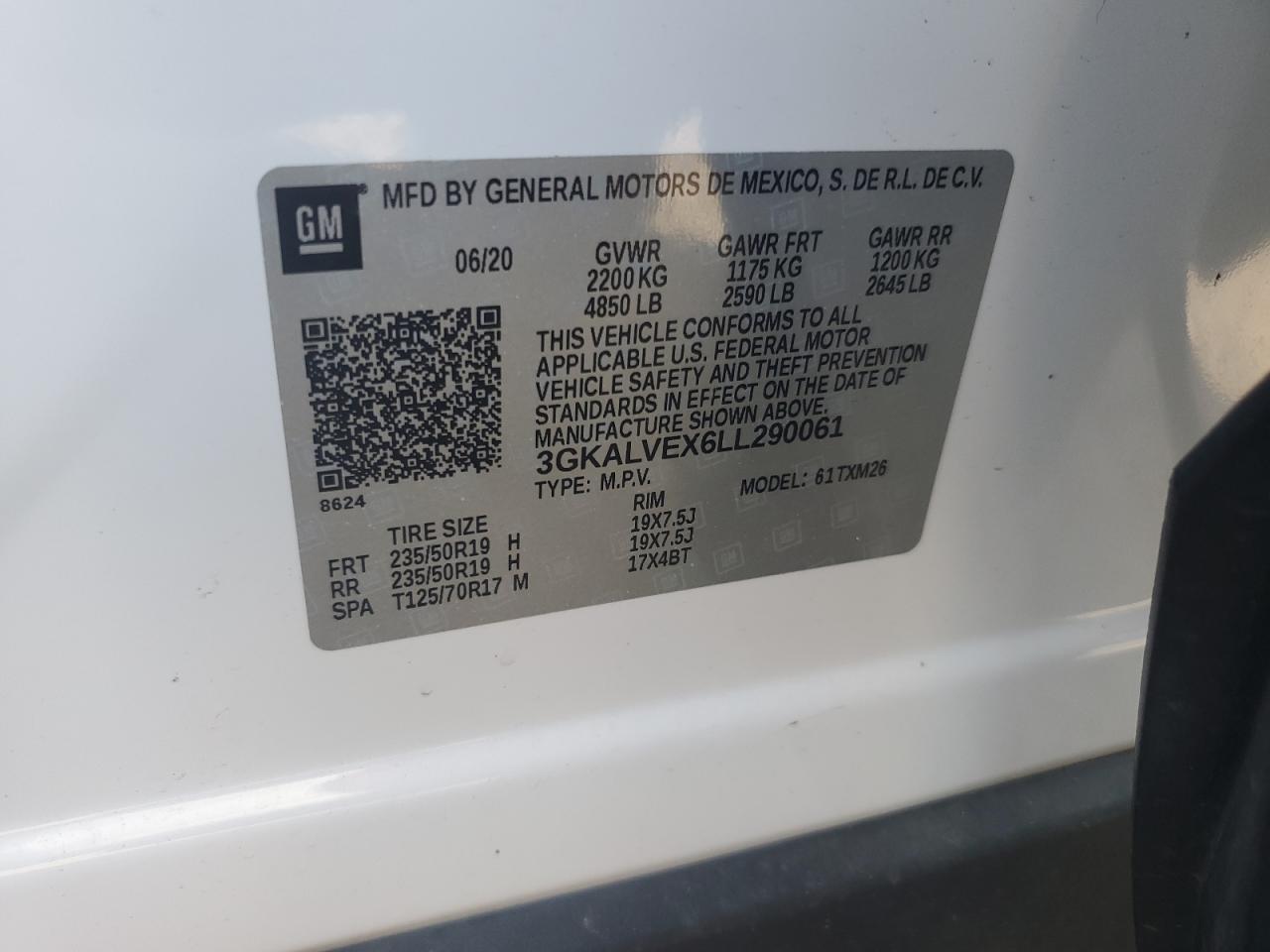 2020 GMC Terrain Slt VIN: 3GKALVEX6LL290061 Lot: 85258415