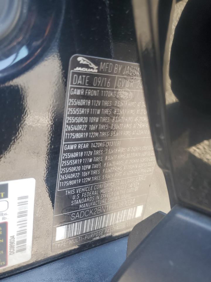 2017 Jaguar F-Pace Prestige VIN: SADCK2BN1HA089034 Lot: 84740395