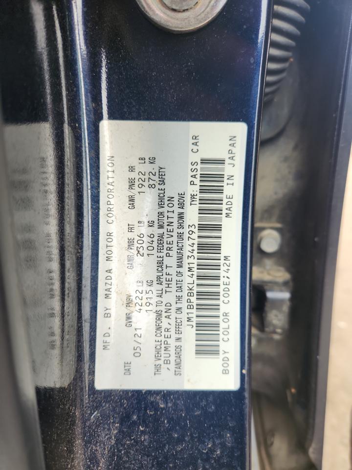 2021 Mazda 3 Select VIN: JM1BPBKL4M1344793 Lot: 89657155