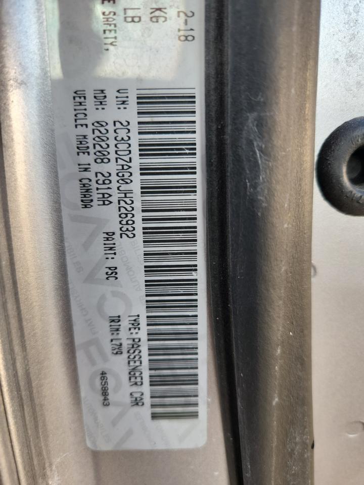 2018 Dodge Challenger Sxt VIN: 2C3CDZAG0JH226932 Lot: 84658535