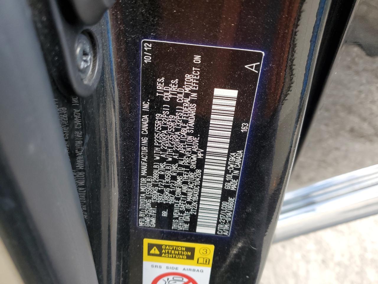 2013 Lexus Rx 350 VIN: 2T2ZK1BAXDC104208 Lot: 90490205