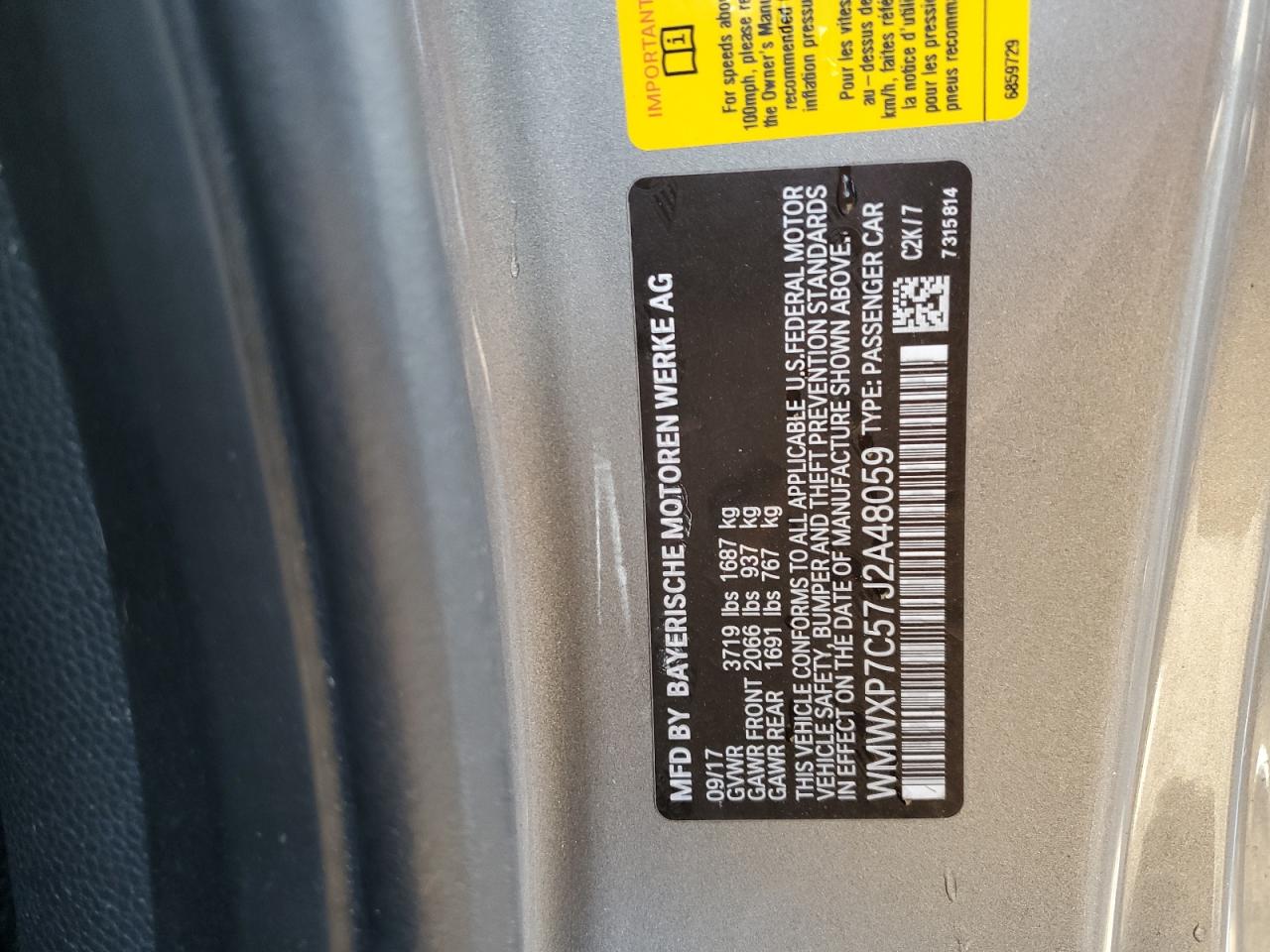 2018 Mini Cooper S VIN: WMWXP7C57J2A48059 Lot: 90280485