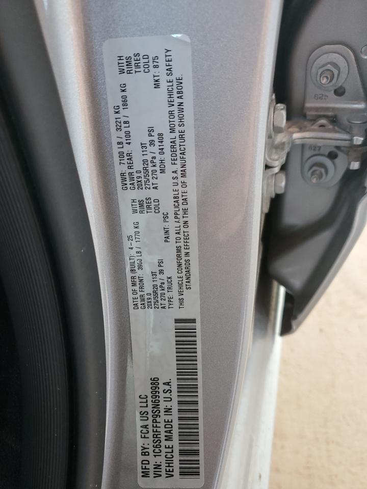 2025 Ram 1500 Big Horn/Lone Star VIN: 1C6SRFFP9SN699986 Lot: 82668105