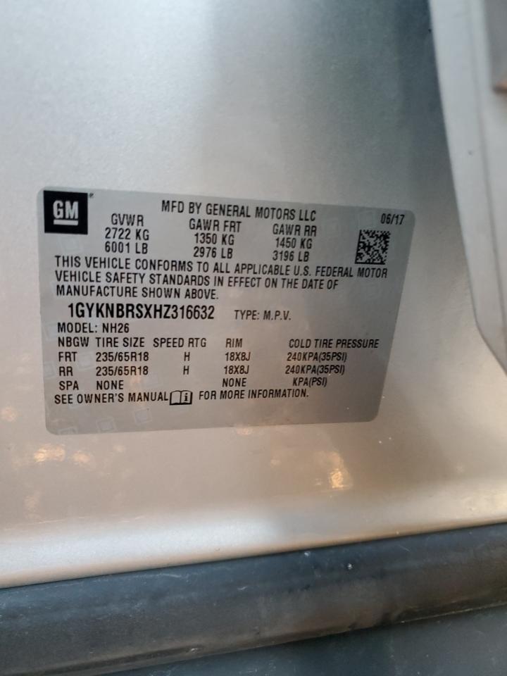 2017 Cadillac Xt5 Luxury VIN: 1GYKNBRSXHZ316632 Lot: 86427665