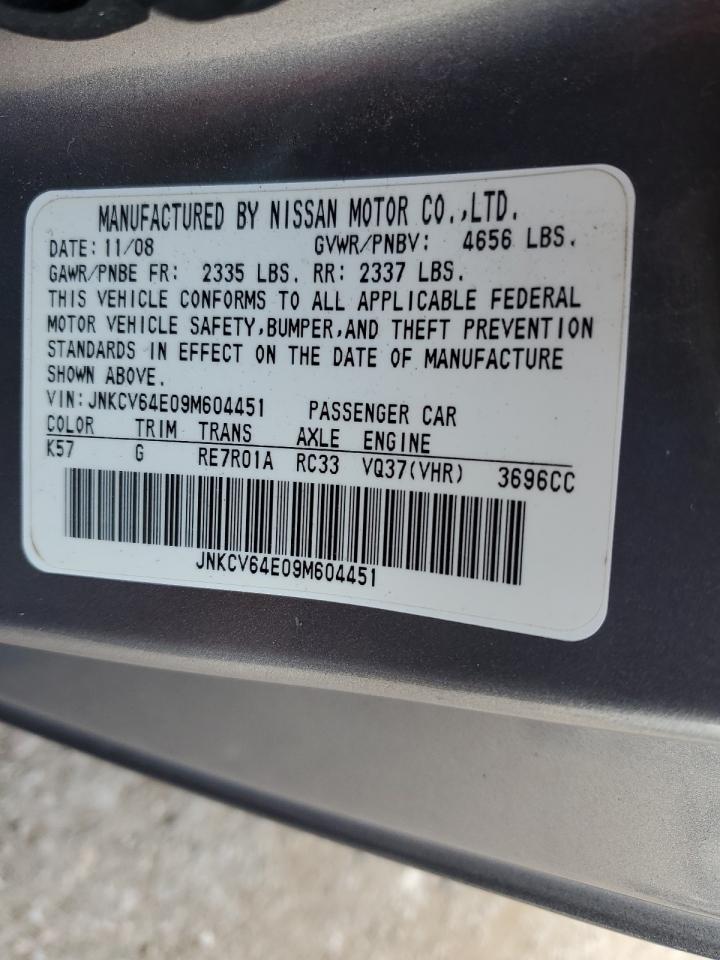 2009 Infiniti G37 Base VIN: JNKCV64E09M604451 Lot: 86136355