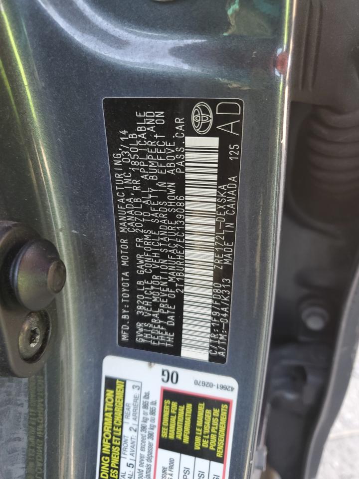 2014 Toyota Corolla L VIN: 2T1BURHE7EC139086 Lot: 84196745