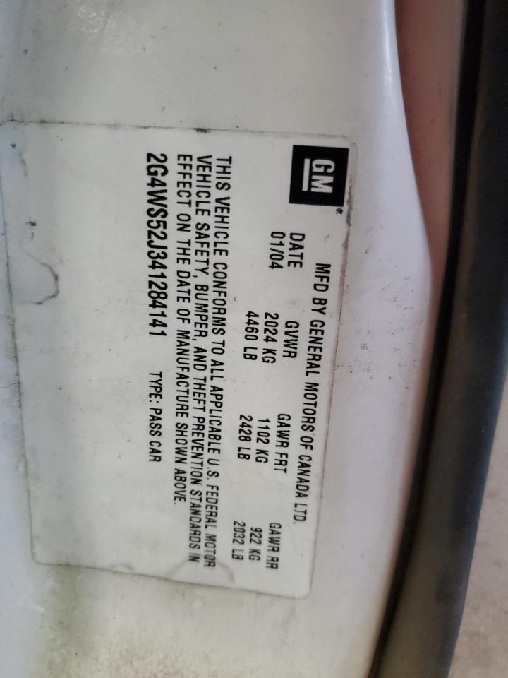 2004 Buick Century Custom VIN: 2G4WS52J341284141 Lot: 82259585