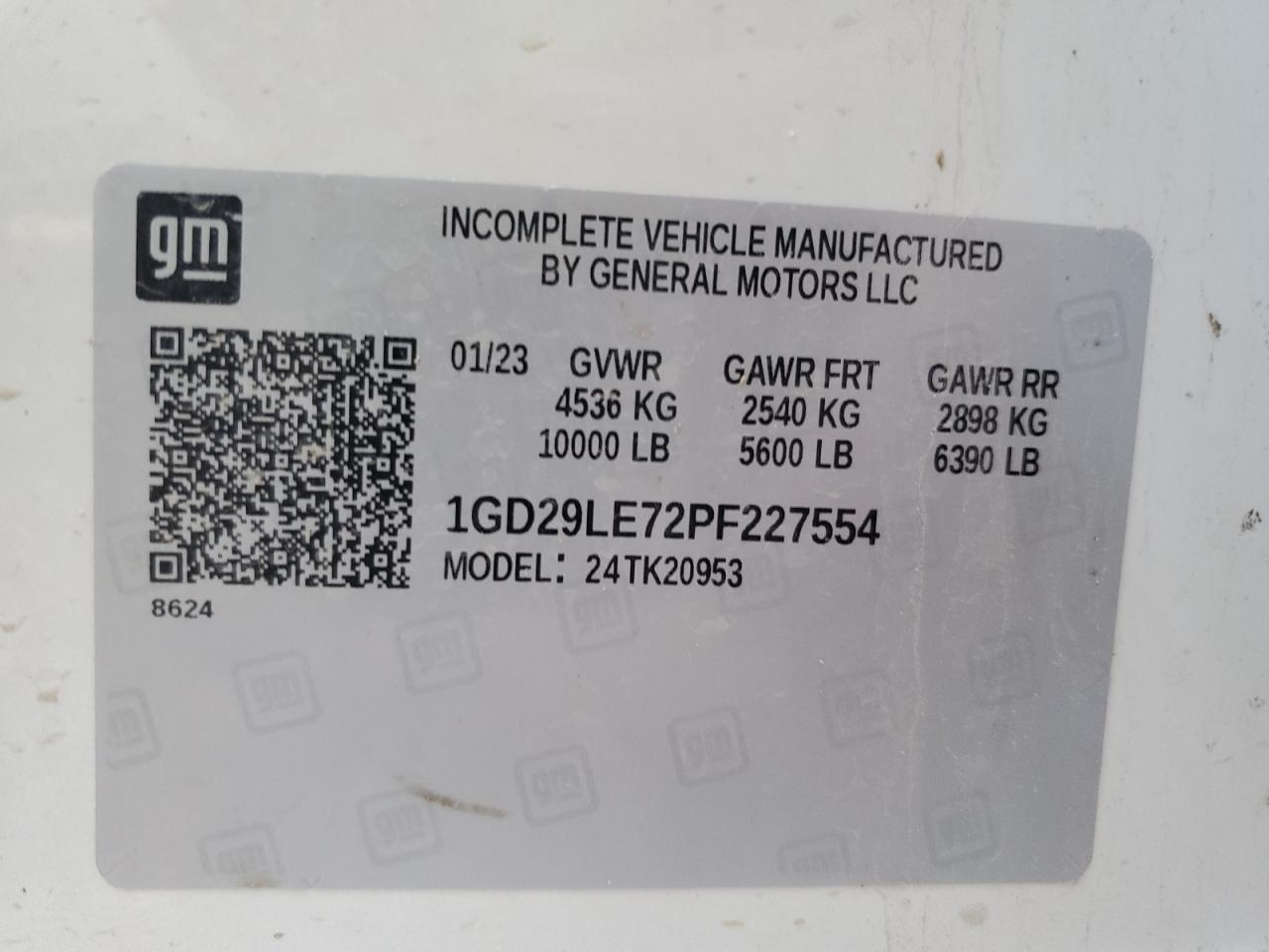 2023 GMC Sierra K2500 Heavy Duty VIN: 1GD29LE72PF227554 Lot: 84356765