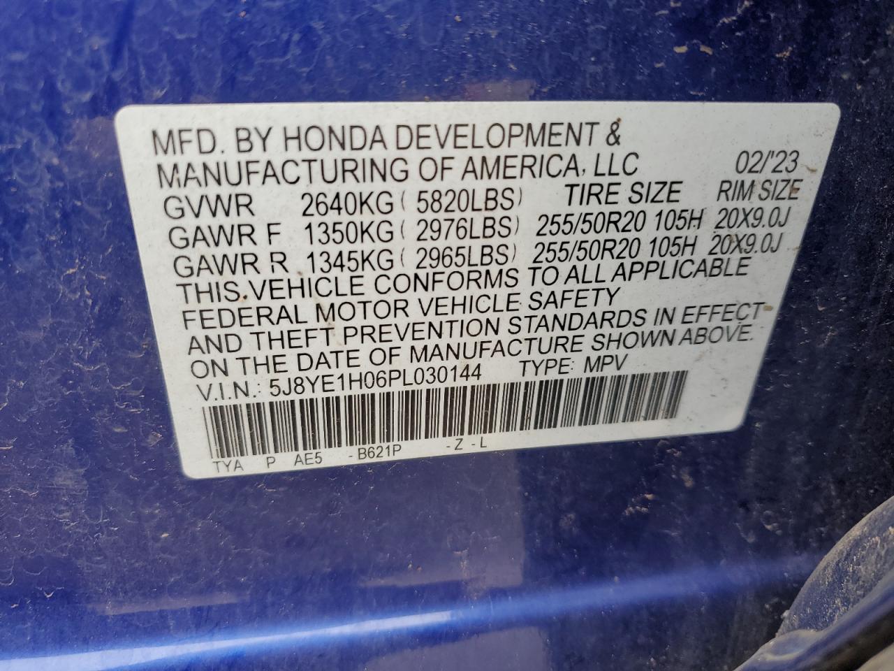 2023 Acura Mdx A-Spec VIN: 5J8YE1H06PL030144 Lot: 85750745