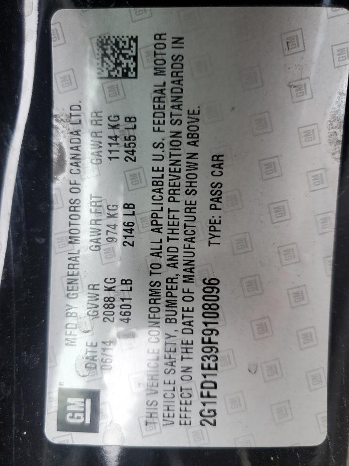 2015 Chevrolet Camaro Lt VIN: 2G1FD1E39F9108096 Lot: 85398675