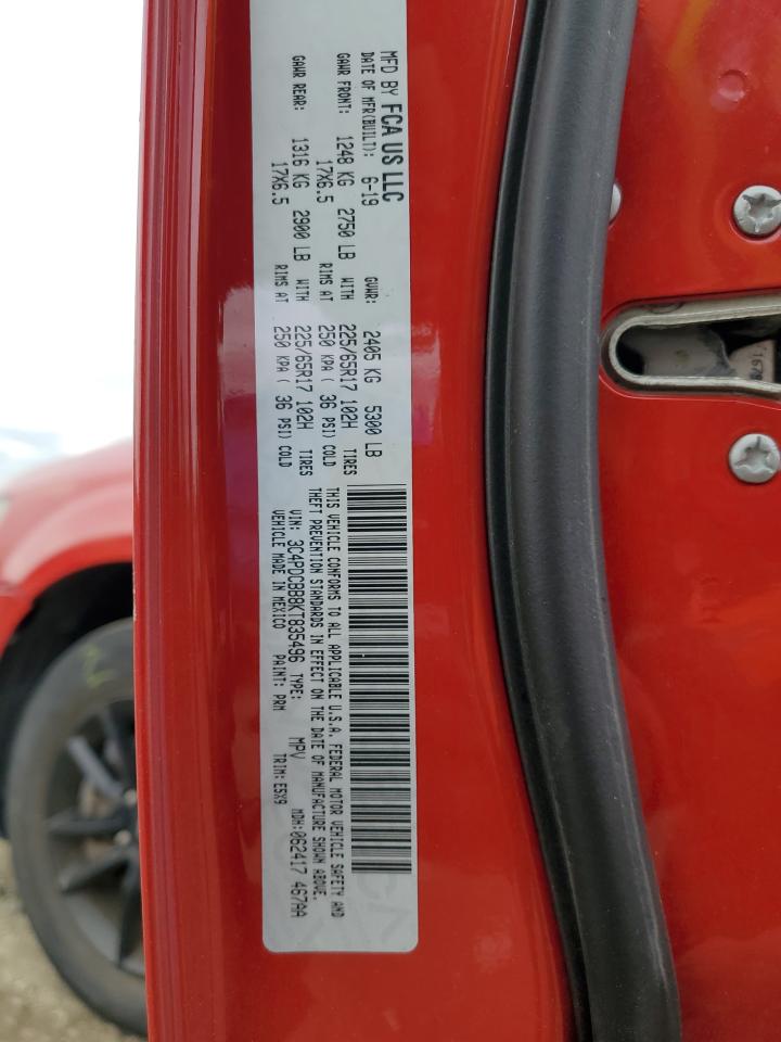 2019 Dodge Journey Se VIN: 3C4PDCBB8KT835496 Lot: 90399005