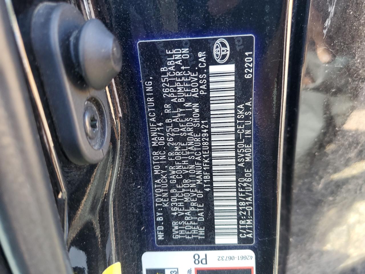 2014 Toyota Camry L VIN: 4T1BF1FK1EU829421 Lot: 82600025