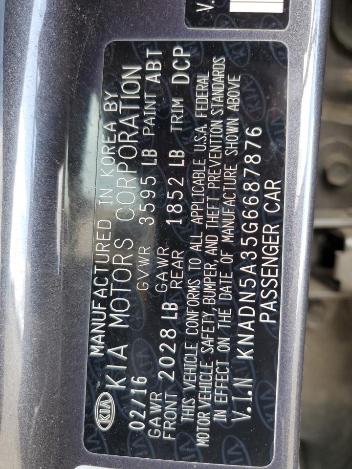 2016 Kia Rio Ex VIN: KNADN5A35G6687876 Lot: 86687615