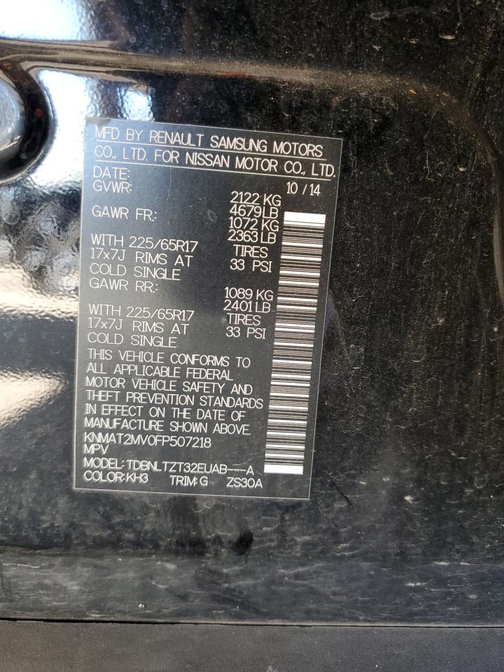 2015 Nissan Rogue S VIN: KNMAT2MV0FP507218 Lot: 85511545