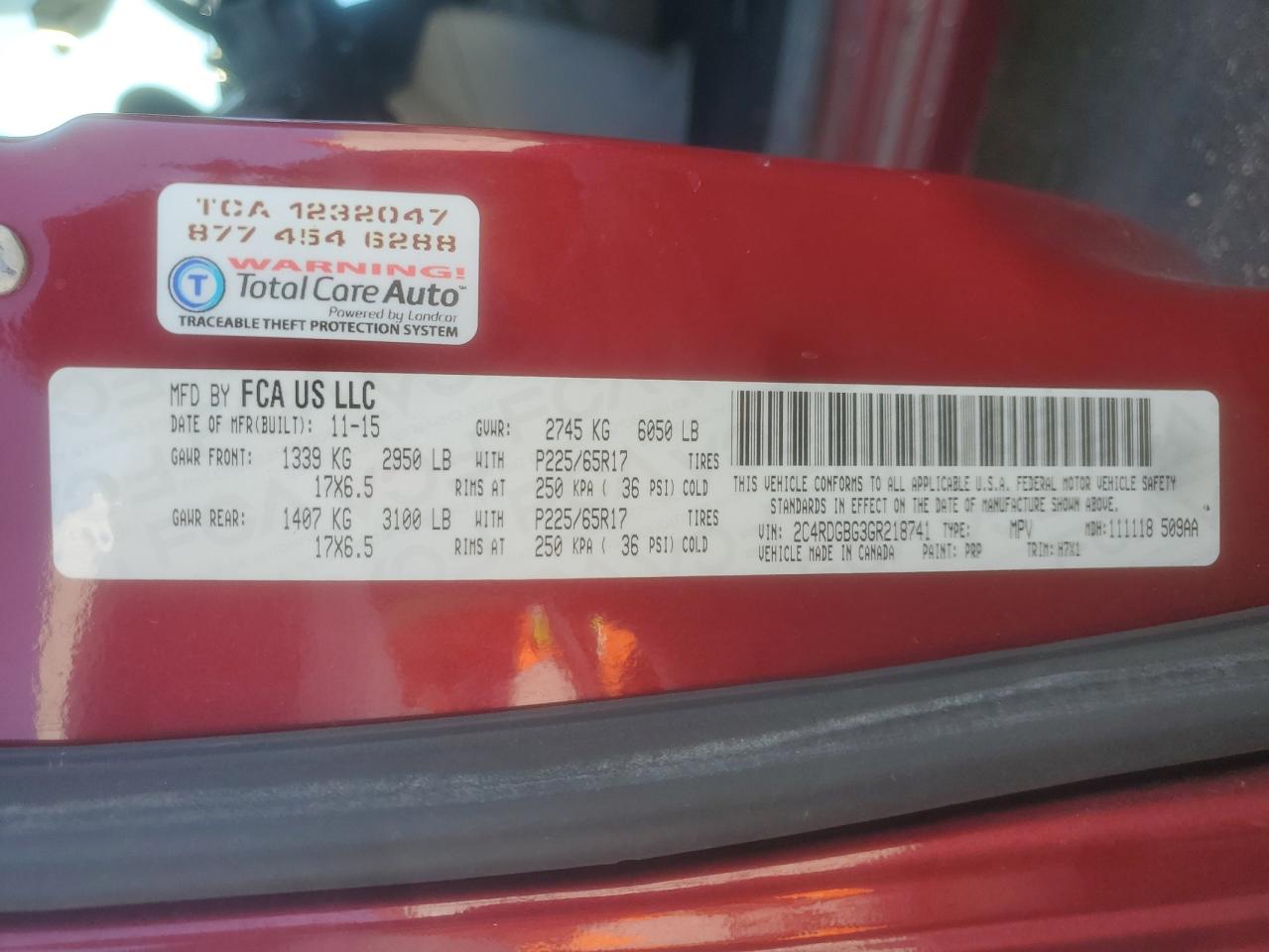 2016 Dodge Grand Caravan Se VIN: 2C4RDGBG3GR218741 Lot: 90217705