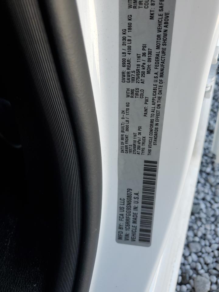 2025 Ram 1500 Tradesman VIN: 1C6RRFGG9SN608079 Lot: 85590095