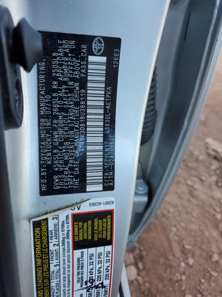 2011 Toyota Avalon Base VIN: 4T1BK3DB1BU388119 Lot: 89440205